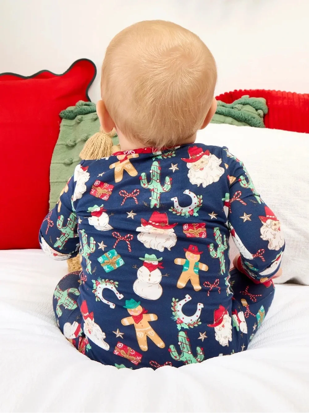 Ruggedbutts SoftSnooze Western Cowboy Santa Convertible Romper 0-3 3-6 6-12